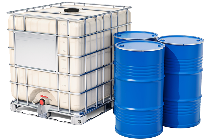Storage drums filled with Interstate Chemical Company Intercool heat transfer fluid