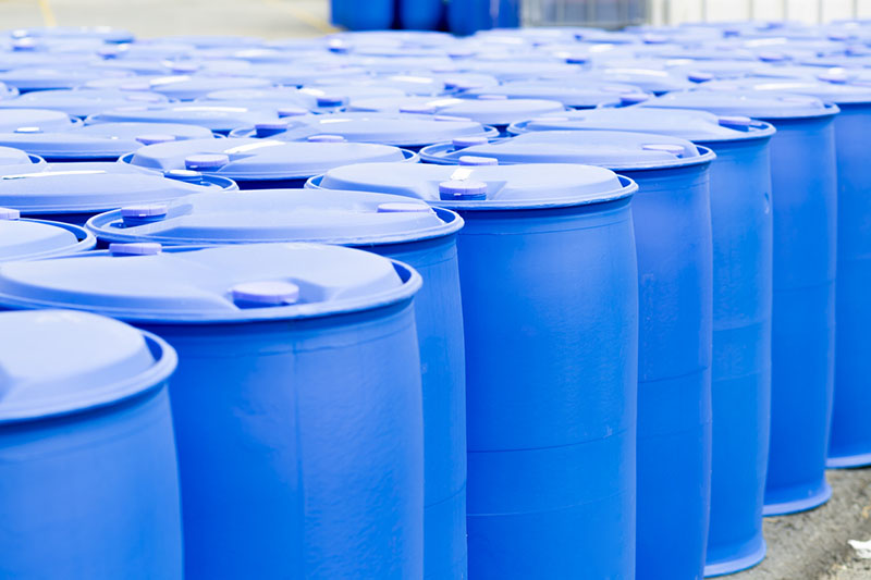 Interstate Chemical Company facility housing storage drums shown here.