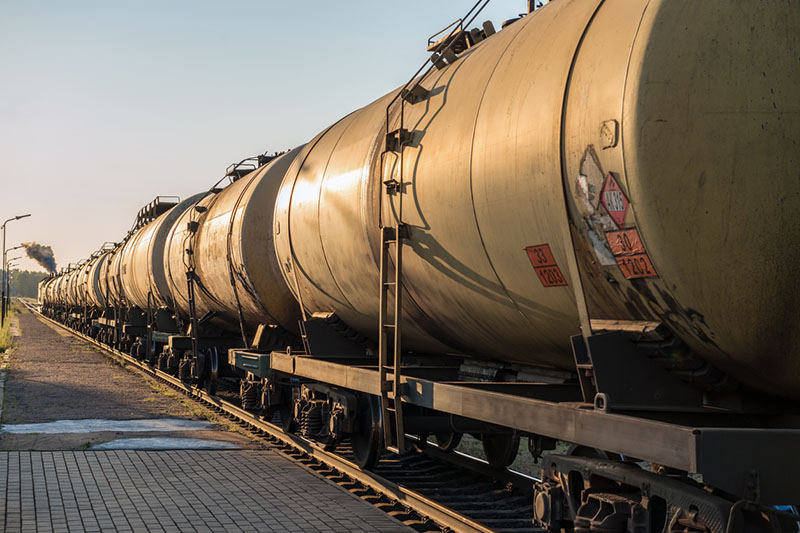 Interstate Chemical Company using train tankers to ship products.
